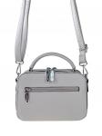 Женская сумочка из гладкой экокожи с жёстким каркасом, цвет светло-серый