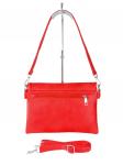 Женская сумка-мессенджер из экокожи с разноцветными вставками, красный цвет