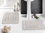 Набор ковриков для ванной "MODALIN" кружевной EVORA 60x100 + 50x70 см 1/2 (Бежевый)