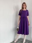 Платье базовое из хлопка фиолетовое