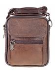 - Кожаная мужская сумка на пояс, коричневый цвет