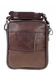 - Кожаная мужская сумка на пояс, коричневый цвет