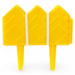 Заборчик-ограждение пластмассовый, 310х14 см, 13 секций, h ножек 10 см, желтый (Россия)