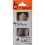 01361 Иглы швейные №1/5, упак./16 шт., PONY