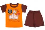 Костюм футболка и шорты с принтом оранжевого цвета