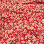 Ткань на отрез штапель 150 см 14556 Цветы на красном
