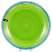 Тарелка мелкая 270мм аэрография с цветной каймой Салатовый