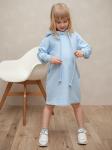 Детское платье-туника из Футера, с капюшоном, голубой