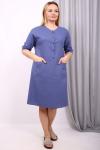 Женское платье - рубаха Т3815 цвет 4461 (тёмно-голубой)