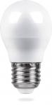 Лампа светодиодная, (5W) 230V E27 4000K G45, LB-38