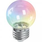Лампа светодиодная, (1W) 230V E27 RGB G45, LB-37 прозрачный быстрая смена цвета