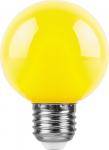Лампа светодиодная,  (3W) 230V E27 желтый G60, LB-371