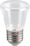 Лампа светодиодная,  (1W) 230V E27 2700K C45 прозрачная, LB-372