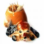 Фигурка цветная Собака Подставка для зубочисток 10х7,5см SH 200658