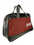 Дорожно-спортивная сумка из текстиля, цвет чёрный с бордовым