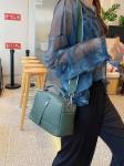 Женская сумка кросс-боди из натуральной кожи, цвет серо-зеленый