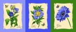 Полотенце ваф.наб. 45*60 Цветы синий