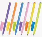 Ручка шариковая синяя "Пифагор", игольч.након. 0,6мм, масл.чернила, корпус 6 цветов, пластик, 142685