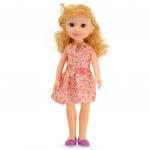 %Кукла DollyToy "Блондинка в розовом платье" (31 см, поёт, винил, стекл. глаза)