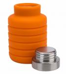 Бутылка для воды силиконовая складная с крышкой, 500 мл, оранжевая Bradex TK 0268