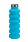 Бутылка для воды силиконовая складная с крышкой, 500 мл, голубая Bradex TK 0270