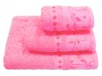 набор махровых полотенец "жаккард" 3 шт розовый