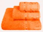 набор махровых полотенец жаккард 3 шт оранжевый