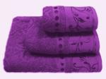 набор махровых полотенец "жаккард" 3 шт фиолетовый