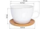 Чашка для капучино и кофе латте 500 мл 14,5*12,8*9 см "Снежная королева" + дерев. подставка (2 шт.)