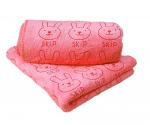 полотенце микрофибра кролики розовые