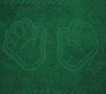 полотенце махровое  "ручки/ножки" - ручки темно-зеленые