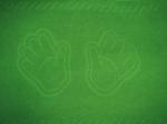 полотенце махровое  "ручки/ножки" - ручки зеленые