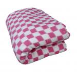 одеяло байковое клетка розовая