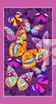 вафельное пляжное полотенце бабочки фиолетовые
