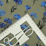 Ткань на отрез ниагара 150 см D056 Синие цветы на зеленом