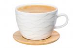 Чашка для капучино и кофе латте 500 мл 14*11,2*8 см "Айсберг волны" + дер. подставка