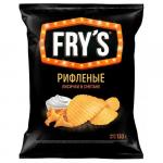 Чипсы из натурал. картофеля рифленые "FRY'S" со вкусом "Лисички в сметане"  130 гр.