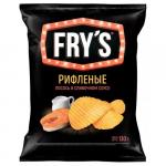 Чипсы из натурал. картофеля рифленые "FRY'S" со вкусом "Лосось в сливочном соусе"  130 гр.