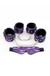 Кружевной набор TOYFA Marcus (наручники, оковы и маска), пурпурный