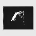 Альбом для рисования "Медведь,Чёрно-белый рисунок"