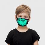 Детская маска (+5 фильтров) "бирюзовые мазки Пикачу"