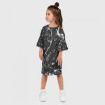 Детское платье 3D "Черный Мрамор"