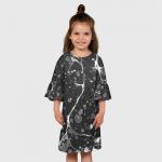 Детское платье 3D "Черный Мрамор"