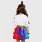 Детская юбка-солнце 3D "Glitch color storm"
