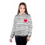 Женская куртка 3D "Полоски с сердцем"