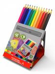 Цветные трехгранные карандаши WE-TRI пластиковые 12цв, картонный футляр-подставка