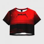 Женская футболка Crop-top 3D "METALLICA / МЕТАЛЛИКА"