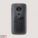 Cиликоновый чехол Life begins at the end black на Motorola Moto G7 Play