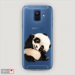 Cиликоновый чехол Большеглазая панда на Samsung Galaxy A6