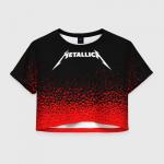 Женская футболка Crop-top 3D "Metallica."